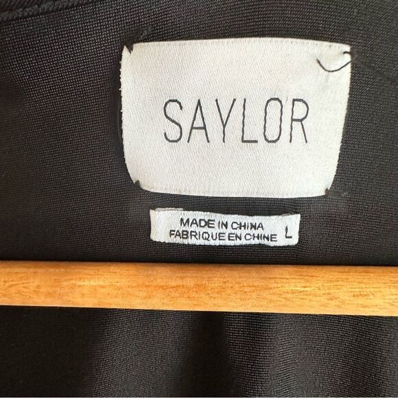 Saylor Anthropologie Velvet Burnout Black Floral Belted Long Sleeve Romper - Picture 6 of 8